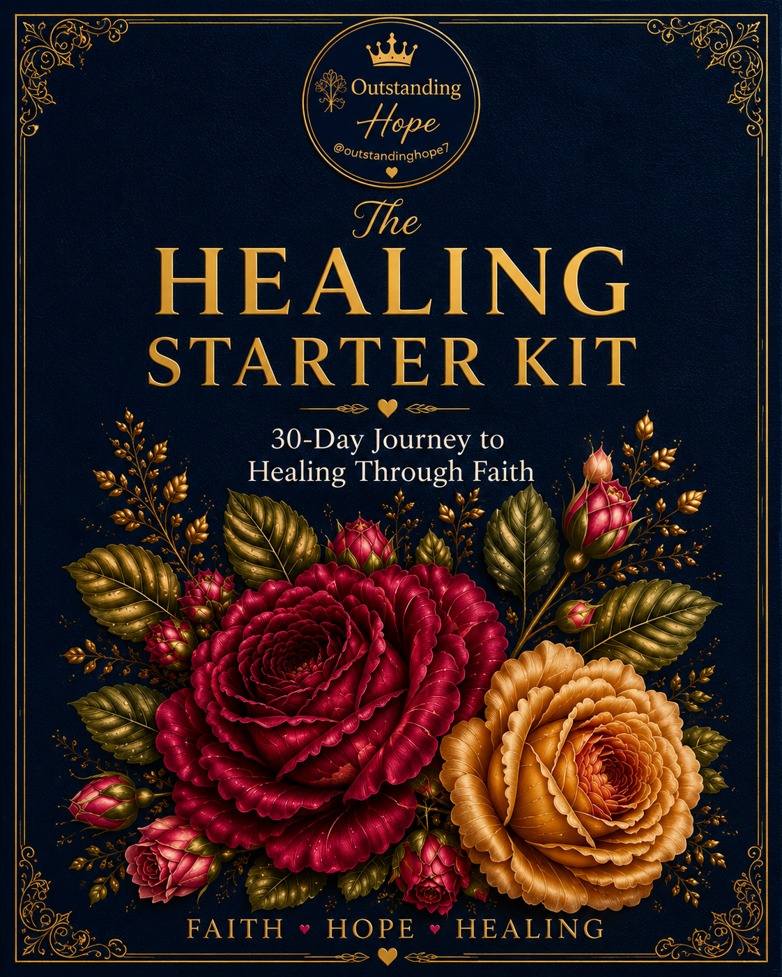 The Healing Starter Kit journal standing upright